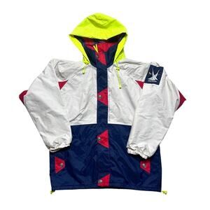 Helly Hansen Twin Sails 90s Colorblock Rain Coat Parka Sailing Jacket Large